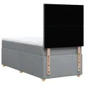 cadre de lit avec matelas Gris clair 90x200 cm Tissu