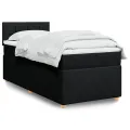 cadre de lit avec matelas Noir 90x200 cm Tissu