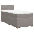 cadre de lit avec matelas Taupe 90x200 cm Tissu