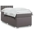 cadre de lit avec matelas Gris 90x200 cm Similicuir