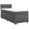 cadre de lit avec matelas Gris 90x200 cm Similicuir