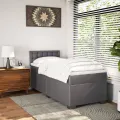 cadre de lit avec matelas Gris 90x200 cm Similicuir
