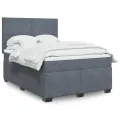 cadre de lit et matelas Gris foncé 140x200cm Velours