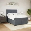 cadre de lit et matelas Gris foncé 140x200cm Velours