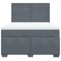 cadre de lit et matelas Gris foncé 140x200cm Velours