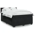 cadre de lit avec matelas Noir 140x200 cm Velours