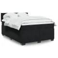 cadre de lit avec matelas Noir 140x200 cm Velours