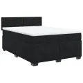 cadre de lit avec matelas Noir 140x200 cm Velours