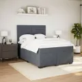 cadre de lit et matelas Gris foncé 140x200cm Velours