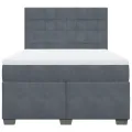 cadre de lit et matelas Gris foncé 140x200cm Velours