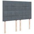 cadre de lit et matelas Gris foncé 140x200cm Velours
