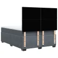 cadre de lit et matelas Gris foncé 140x200cm Velours
