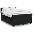 cadre de lit avec matelas Noir 140x200 cm Velours