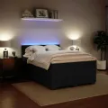 cadre de lit avec matelas Noir 140x200 cm Velours