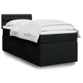 cadre de lit avec matelas Noir 100x200 cm Tissu