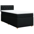 cadre de lit avec matelas Noir 100x200 cm Tissu