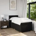 cadre de lit avec matelas Noir 100x200 cm Tissu