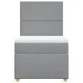 cadre de lit avec matelas Gris clair 90x200 cm Tissu