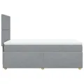 cadre de lit avec matelas Gris clair 90x200 cm Tissu