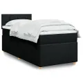 cadre de lit avec matelas Noir 90x200 cm Tissu