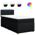 cadre de lit avec matelas Noir 90x200 cm Tissu