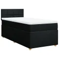 cadre de lit avec matelas Noir 90x200 cm Tissu
