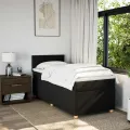 cadre de lit avec matelas Noir 90x200 cm Tissu