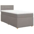 cadre de lit avec matelas Taupe 90x200 cm Tissu