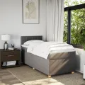 cadre de lit avec matelas Taupe 90x200 cm Tissu