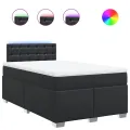 cadre de lit avec matelas noir 120x190 cm similicuir