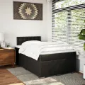 cadre de lit avec matelas noir 120x190 cm similicuir