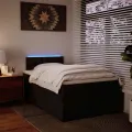 cadre de lit avec matelas noir 120x190 cm similicuir
