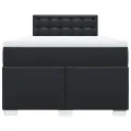 cadre de lit avec matelas noir 120x190 cm similicuir