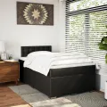 cadre de lit avec matelas noir 120x190 cm similicuir