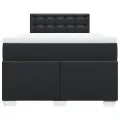 cadre de lit avec matelas noir 120x190 cm similicuir