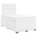 cadre de lit avec matelas blanc 120x190cm similicuir