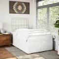 cadre de lit avec matelas blanc 120x190cm similicuir