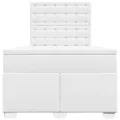 cadre de lit avec matelas blanc 120x190cm similicuir