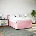 cadre de lit avec matelas Rose 160x200 cm Velours