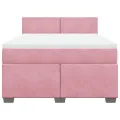 cadre de lit avec matelas Rose 160x200 cm Velours