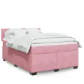 cadre de lit avec matelas Rose 160x200 cm Velours