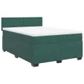 cadre de lit et matelas Vert foncé 160x200cm Velours