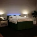 cadre de lit et matelas Vert foncé 160x200cm Velours