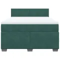 cadre de lit et matelas Vert foncé 160x200cm Velours