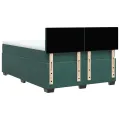 cadre de lit et matelas Vert foncé 160x200cm Velours