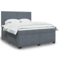 cadre de lit et matelas Gris foncé 180x200cm Velours