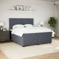 cadre de lit et matelas Gris foncé 180x200cm Velours
