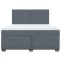 cadre de lit et matelas Gris foncé 180x200cm Velours