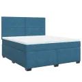 cadre de lit et matelas bleu 180x200 cm velours