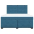 cadre de lit et matelas bleu 180x200 cm velours